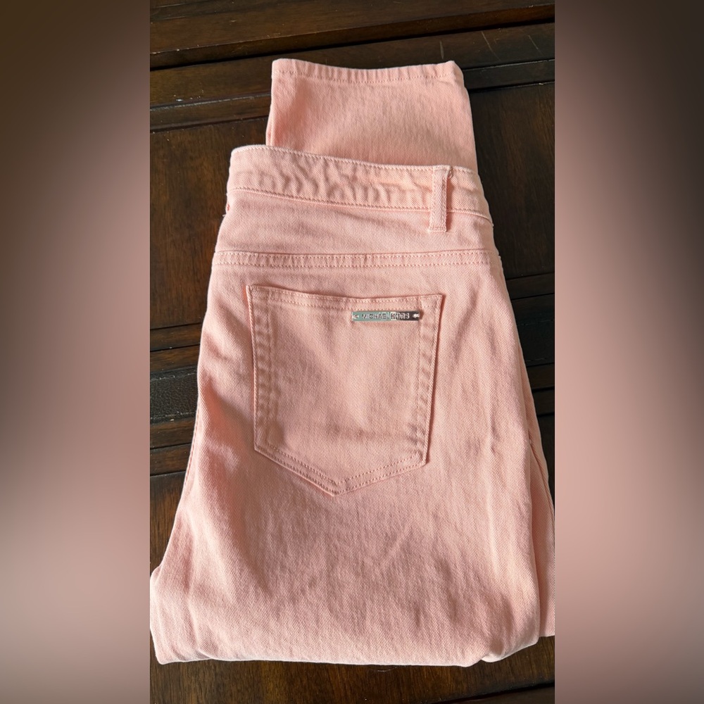 Women’s NWOT Michael Kors Skinny Cropped Jeans Pink Sz 12 22” Inseam Casual